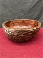 Hand Carved Wooden Fruit Bowl