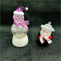 Snowmen ornaments snow globe / bell