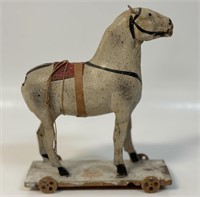 SWEET 19TH C GERMAN PAPIER MACHE HORSE