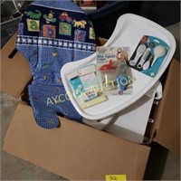 High chair, baby wash clothes, sippy cups &