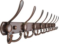 Dseap Coat Rack Wall Mounted - 8 Tri Hooks  Red