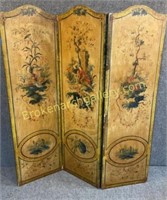 Hand Painted 3 Panel Screen