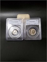 Two Graded PCGS MS65 DIME & QUATER COINS