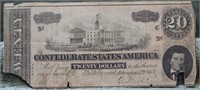 1864 20 DOLLAR CONFEDERATE NOTE