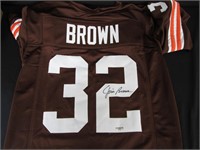 AUTHENTIC JIM BROWN SIGNED JERSEY GAA COA