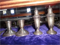 Sterling Tall Candlesticks & S/P Shakers