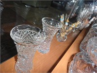 4 Pc Crystal Vases & Toothpicks Inc Royal