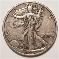 1936-S Walking Liberty Half Dollar - XF?