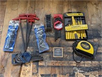 Lot of Assorted Allen Wrenches/Punches/Laser Level