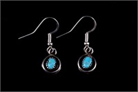 Navajo Phil Garcia Silver & Turquoise Earrings