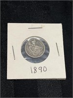 1890 Seated Liberty Dime 90% Silver