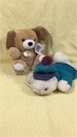 Hand puppet otter and cute plush dog Ater is