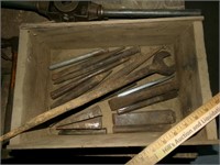 Wooden Box w/ Spanner Wrench, Chisels, Punches