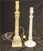 Two vintage column table lamp bases