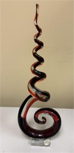 Murano Style Glass Spiral Sculpture