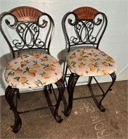 Pair of 21st Century Metal Traditional Bar Stools