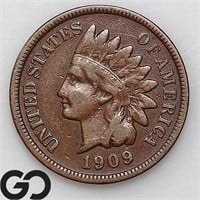 1909-S Indian Head Cent, VF Bid: 350 ** KEY DATE!