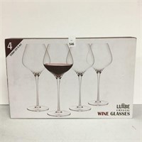 4 PCS LUXBE CRYSTAL WINE GLASS