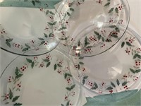 Glass Luncheon 8" Christmas Plates