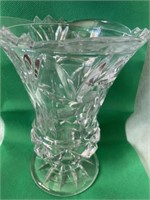 8" Tall Etched Glass Vase