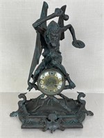 French Spelter Devil Clock