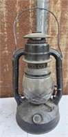 Vintage metal and glass oil lamp