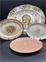 (4) Vintage & Antiques Platters, as pictured