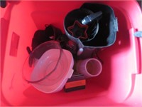 TOTE OF KITCHEN -  COFFEE MAKER AND CASSEROLE
