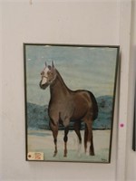 Framed Hand Painted Horse