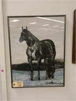 Framed Hand Painted Horse