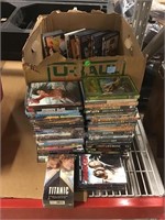 Box assorted DVDs.