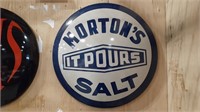 Mortons Salt - It Pours Round Metal Sign