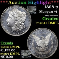 *Highlight* 1898-p Morgan $1 Graded ms64+ DMPL