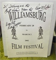 2002 Williamsburg Film Festival Signed Program