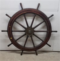 Large Antique Nautical Wooden Ship's Wheel