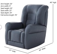Grand leather Recliner blue gray swivel 360 new
