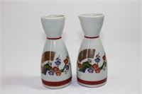 Pair of Japanese Kutani Sake Decanters