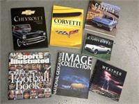 7 books, 4 Corvette, football, weather, &