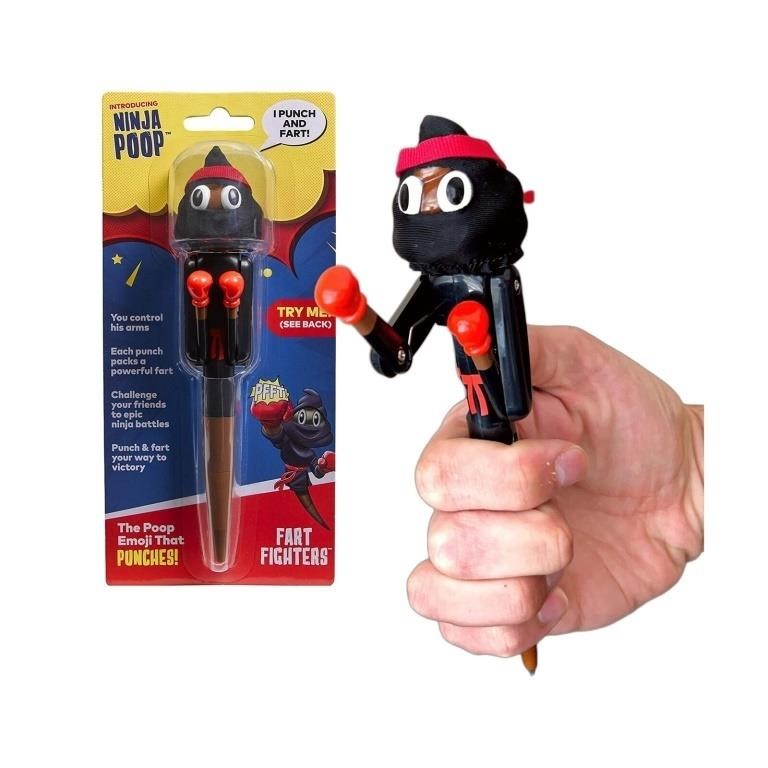 $36 FARTING Poop Emoji NINJA Pen - PUNCHING ARMS.