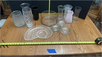 Clear glass, vases , last pic both are plastic
