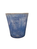 Vintage Cobalt Blue Vase with White Rim and Specks