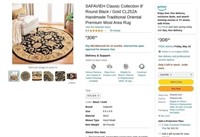 R636  SAFAVIEH Classic Black/Gold Wool Area Rug 8