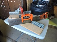 Pair Miter Saw Stands & 1 Saw