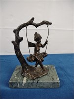 Auguste Moreau Bronze Fairy on Swing