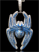 18k Spiderman Diamond Enamel Chain Necklace