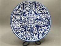 Large Spanish Blue & White Pottery Platter