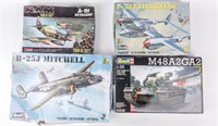 Four Model Kits, Airplanes & Tank