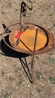 21 inch heavy metal burn fire pit with legs