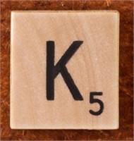 200 Scrabble Tiles - Natural Wood - Letter K