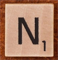 200 Scrabble Tiles - Natural Wood - Letter N